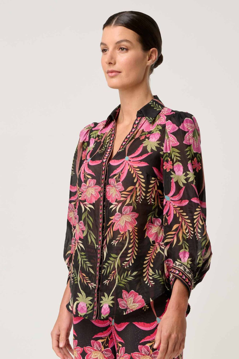 Once Was | Elysian Silk Cotton Shirt | Anthos Lotos