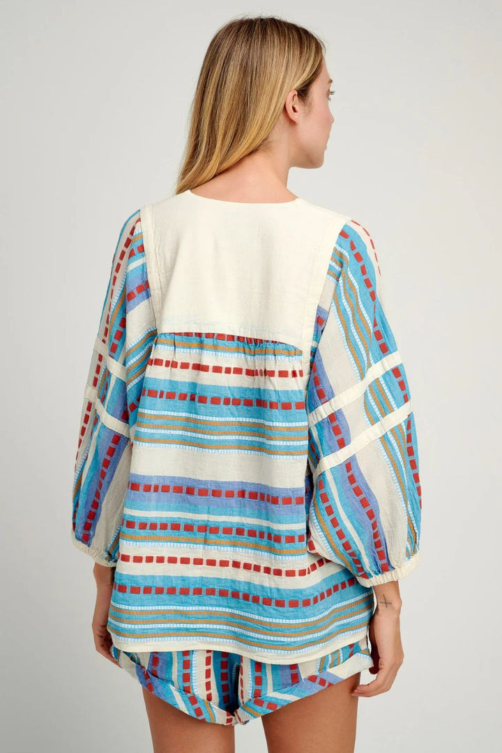 Pearl & Caviar | Zakar Blouse | Turquoise