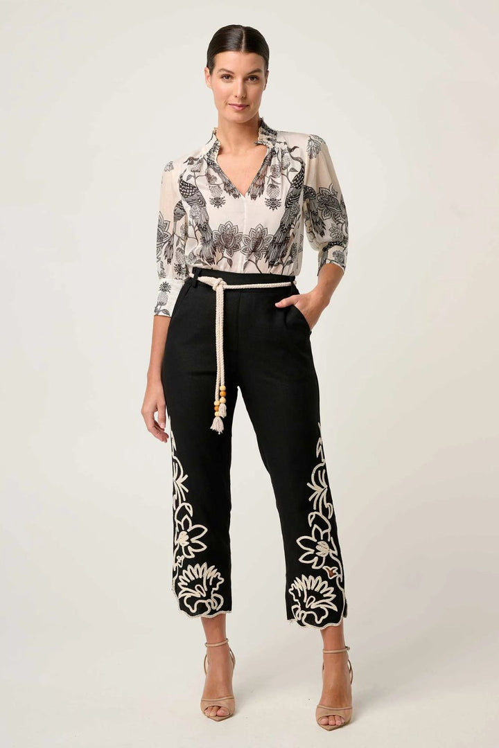 Once Was | Oleander Cotton Silk Shirred Blouse | Imperial Stone