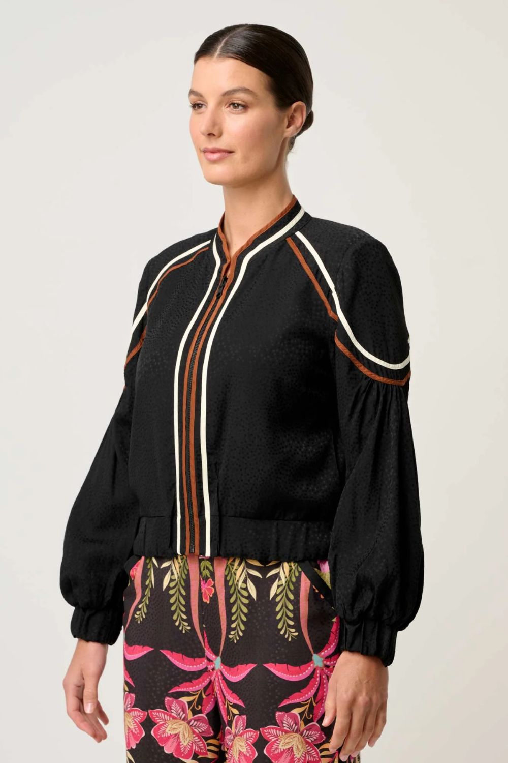 Once Was | Arabella Reversible Viscose Jacket | Anthos Lotos/Black