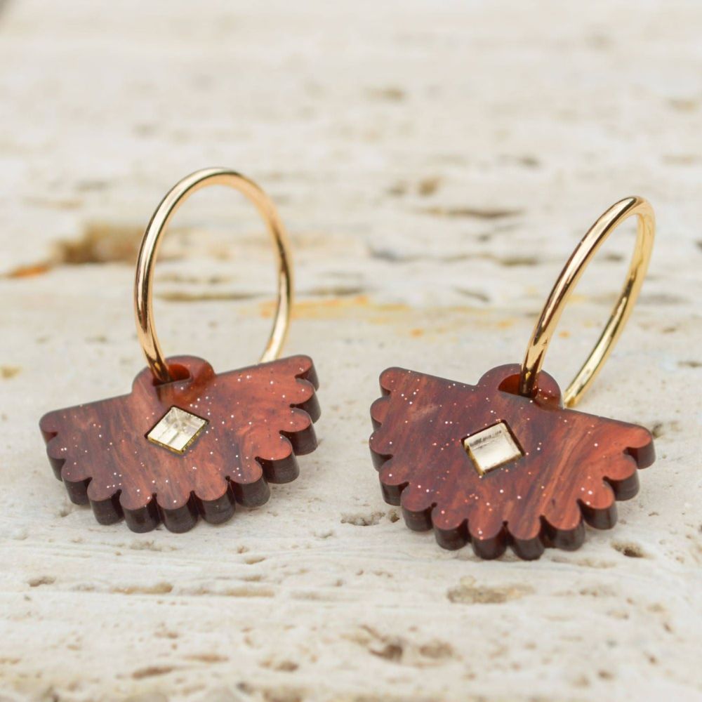 Hagen + Co | Fantail Earrings | Chestnut