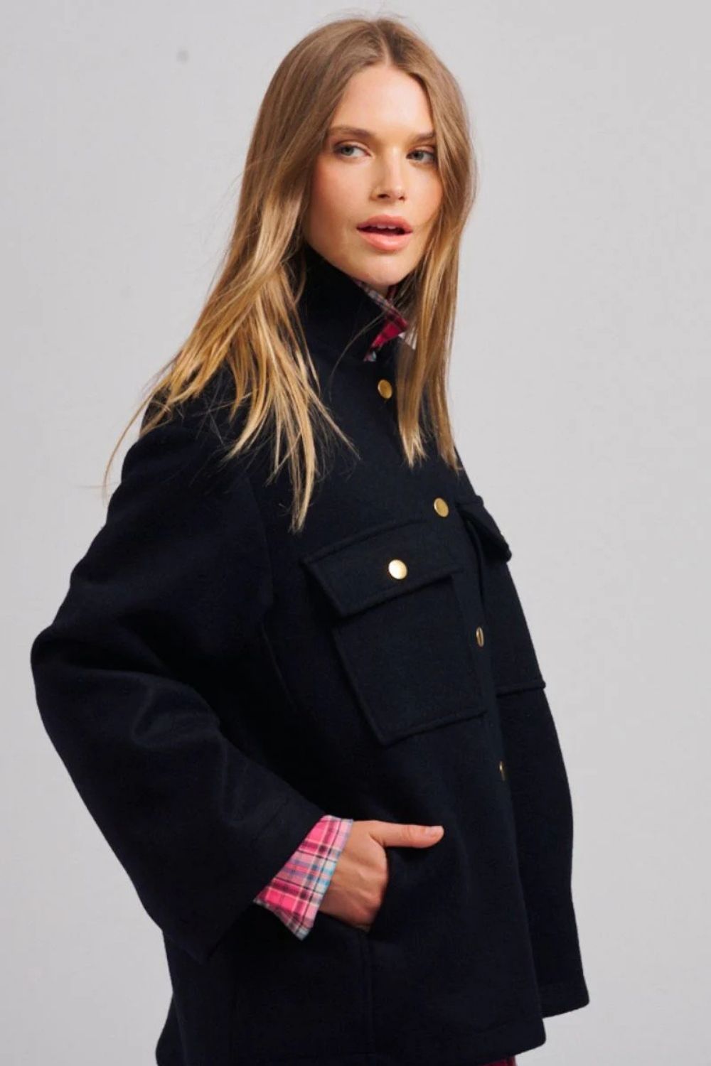 Shirty | The Allegra Relaxed Wool Blend Jacket | French Navy - Dutch Hideout