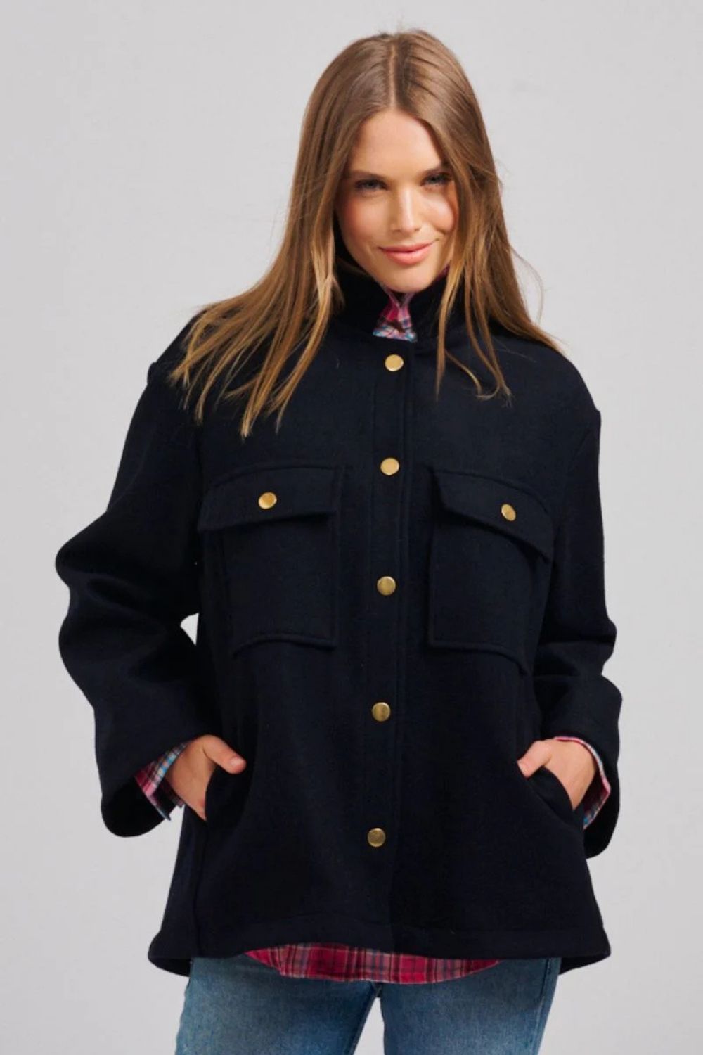 Shirty | The Allegra Relaxed Wool Blend Jacket | French Navy - Dutch Hideout
