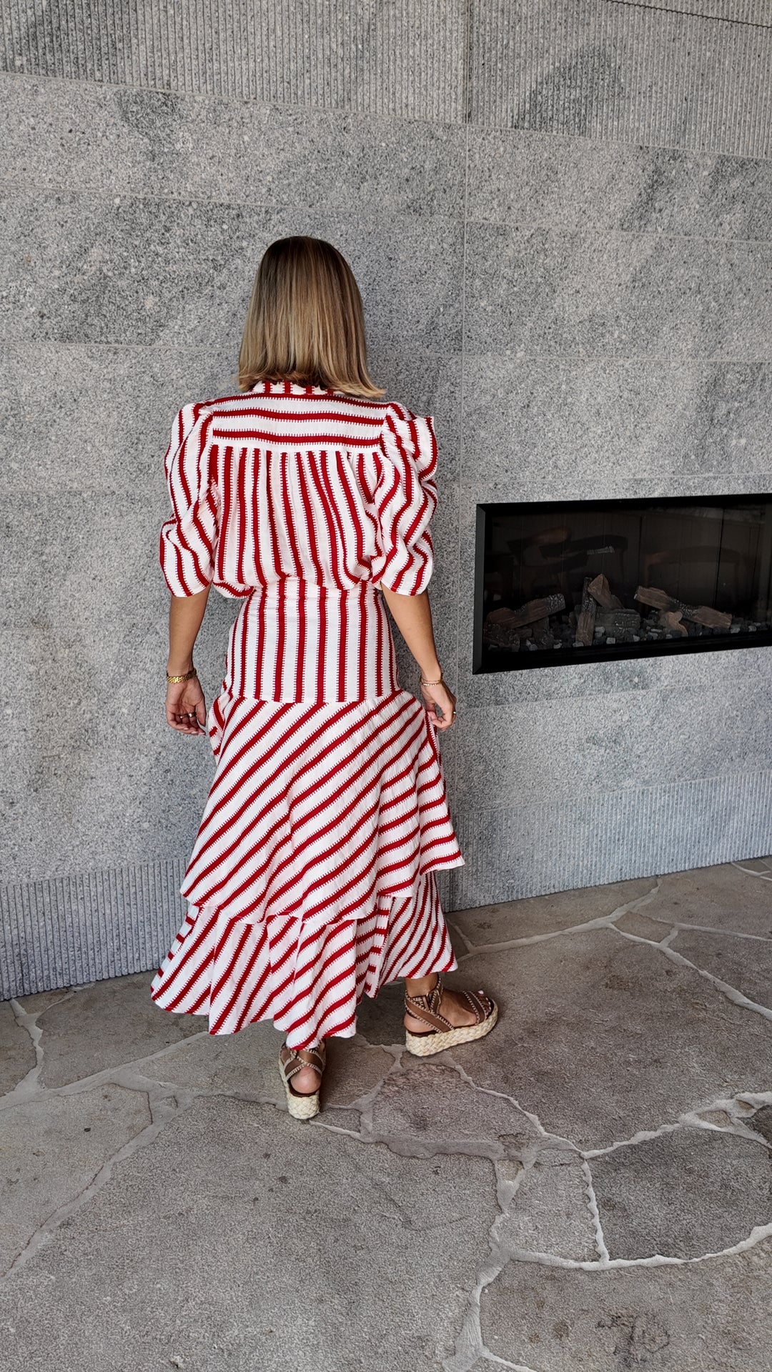 Luoni | Michelle Skirt | Red & White Stripe