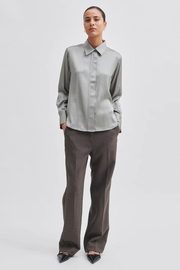 Second Female | Galla Silky Shirt | Dried Sage