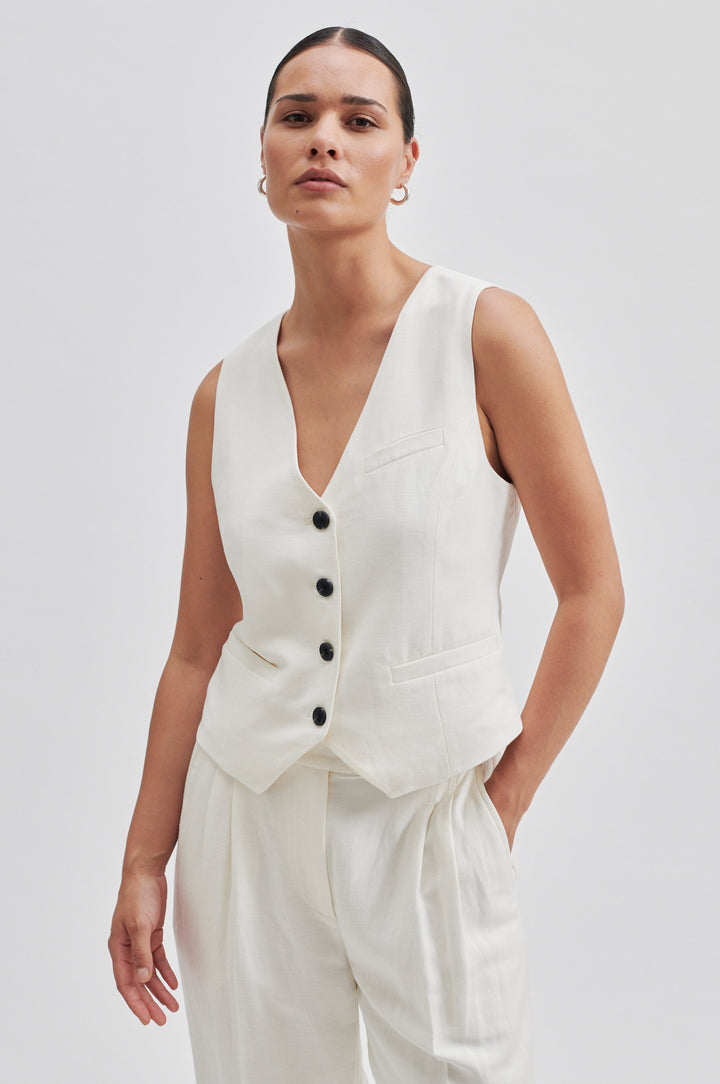 Second Female | Lino Waistcoat | Antique White