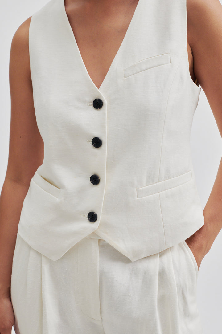 Second Female | Lino Waistcoat | Antique White