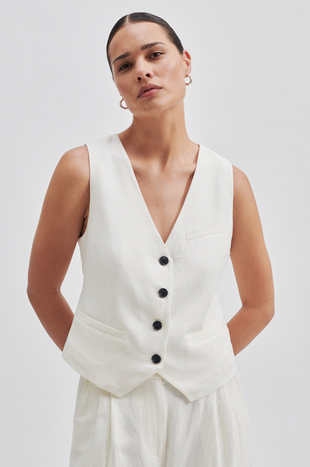 Second Female | Lino Waistcoat | Antique White