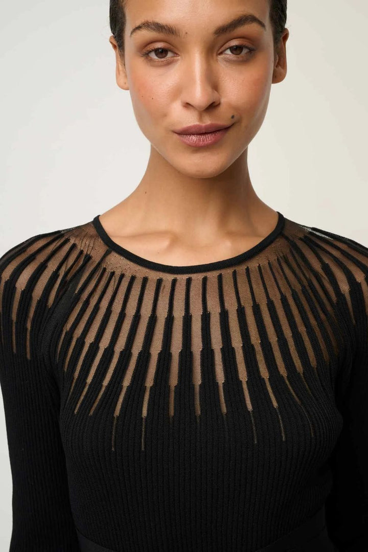 Once Was | Rhiannon Viscose Nylon Sheer Knit Dress | Black - Dutch Hideout