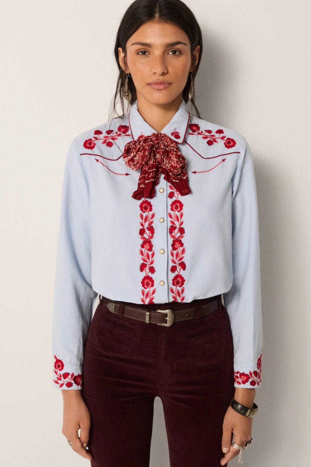 Maison Hotel | Jose Blouse | Ranch Blue - Dutch Hideout