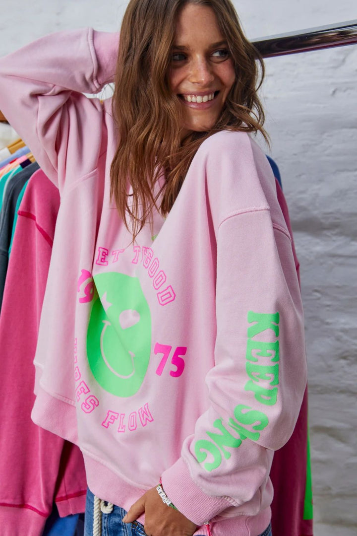 Hammill & Co | Smily Washed Sweat | Baby Pink