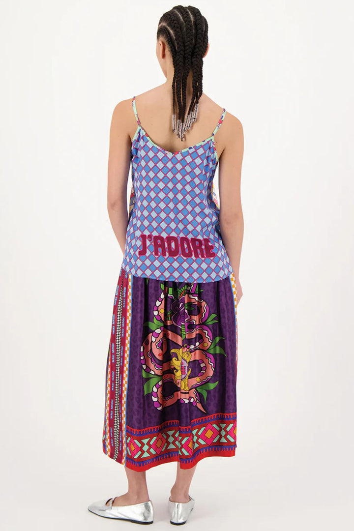 Me369 | Vanessa Printed Dragon Midi Skirt