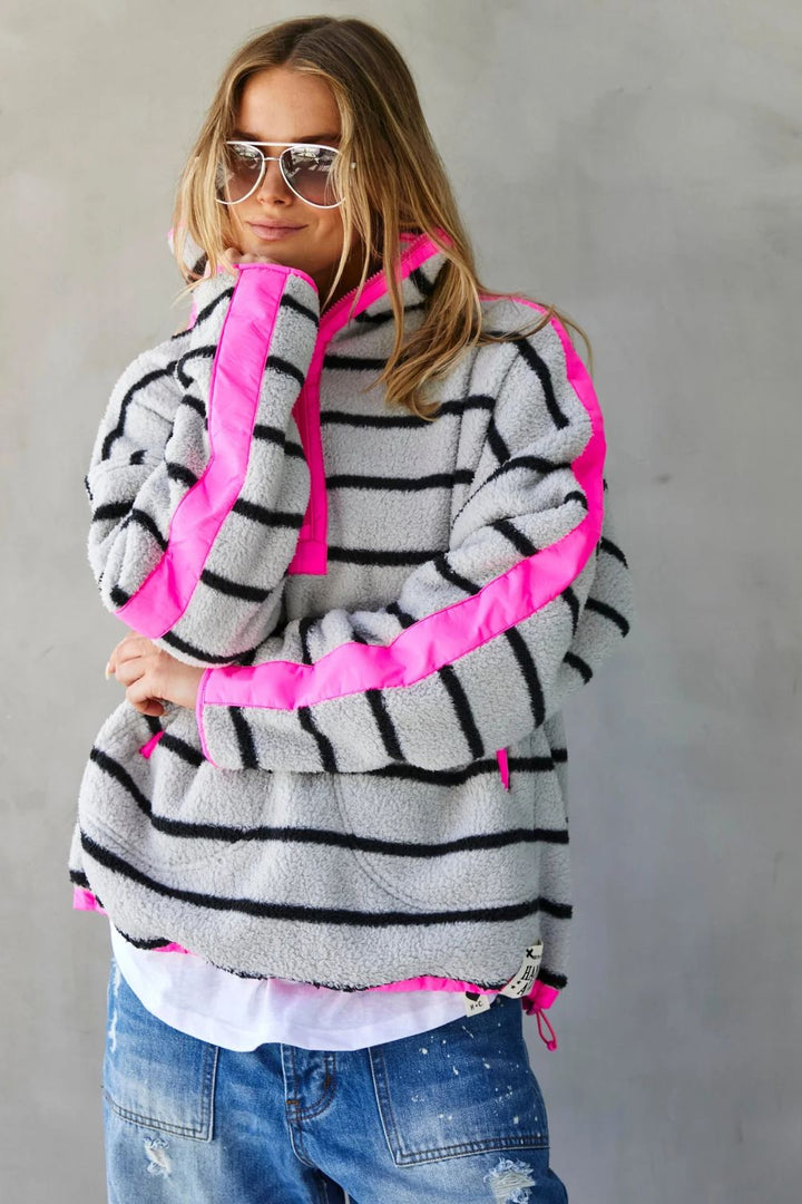 Hammill & Co | Pop Stripe Polar Fleece | Neon Pink - Dutch Hideout