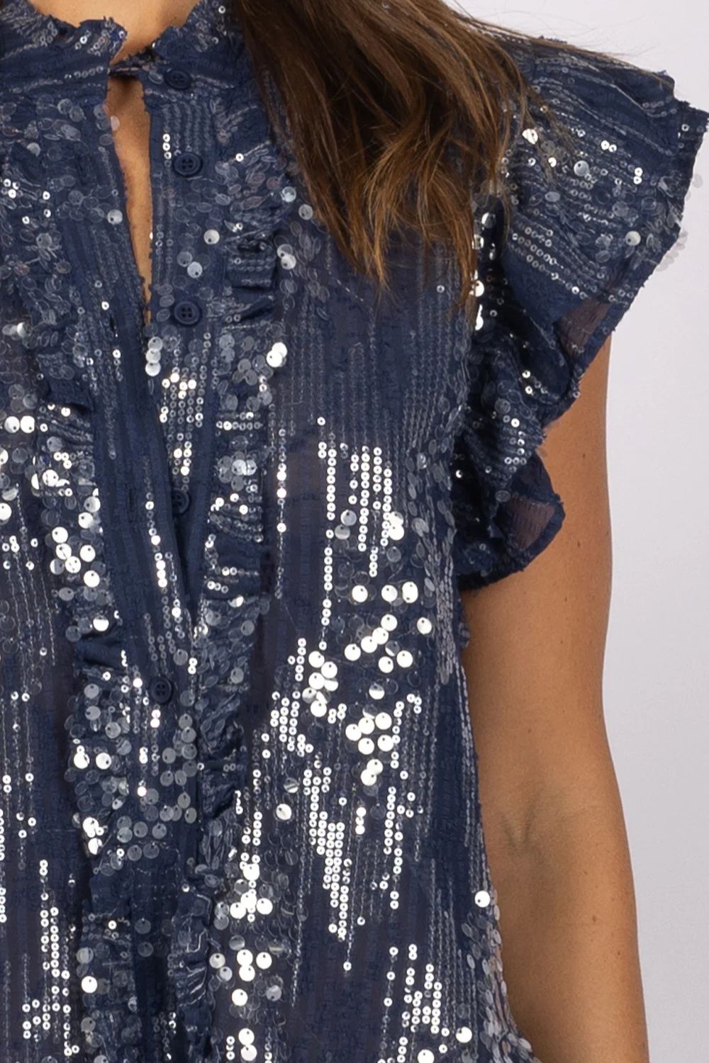 Joey the Label | Sequin Me Blouse | Indigo