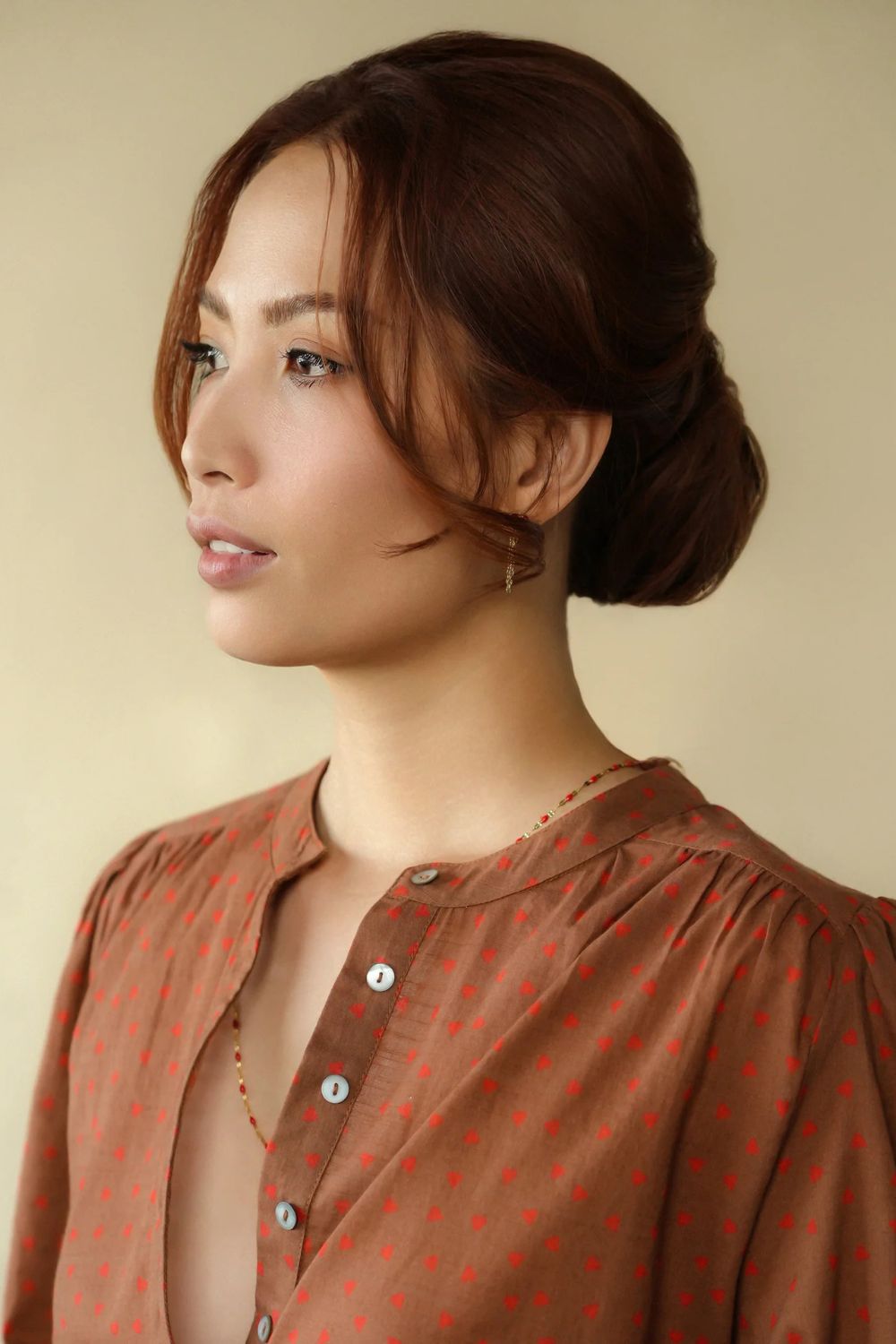 Marie Louise De Monterey | Heart Blouse | Chocolate / Red