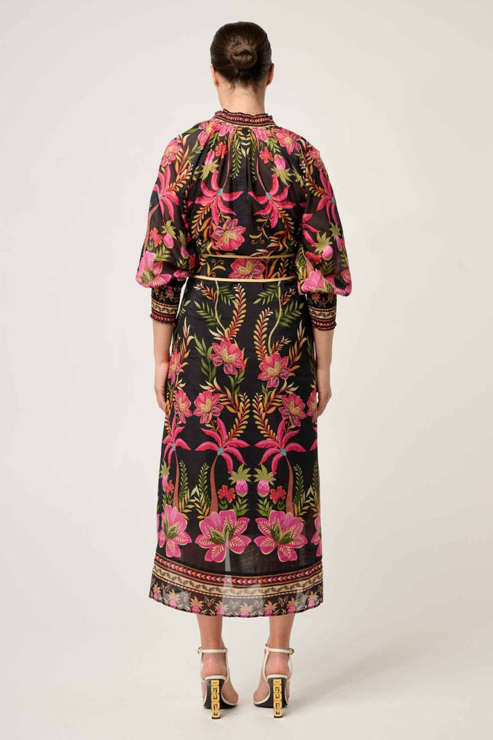 Once Was | Carmen Silk Cotton Maxi Dress | Anthos Lotos