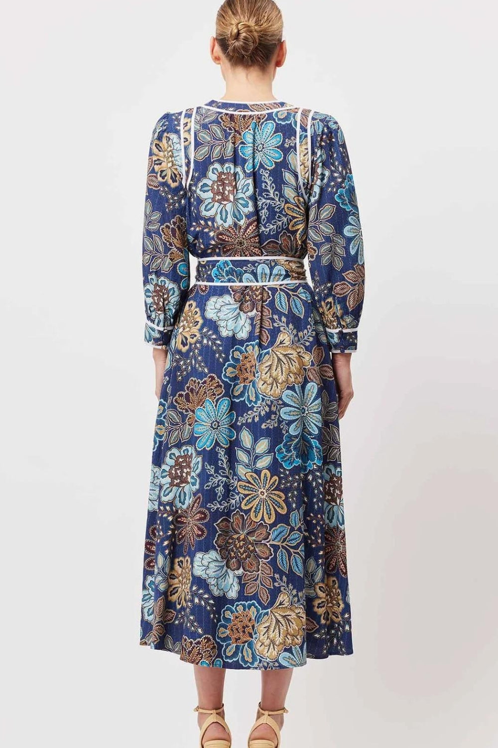 Once Was | Laguna Cotton Silk Coat Dress | Aztec Floral