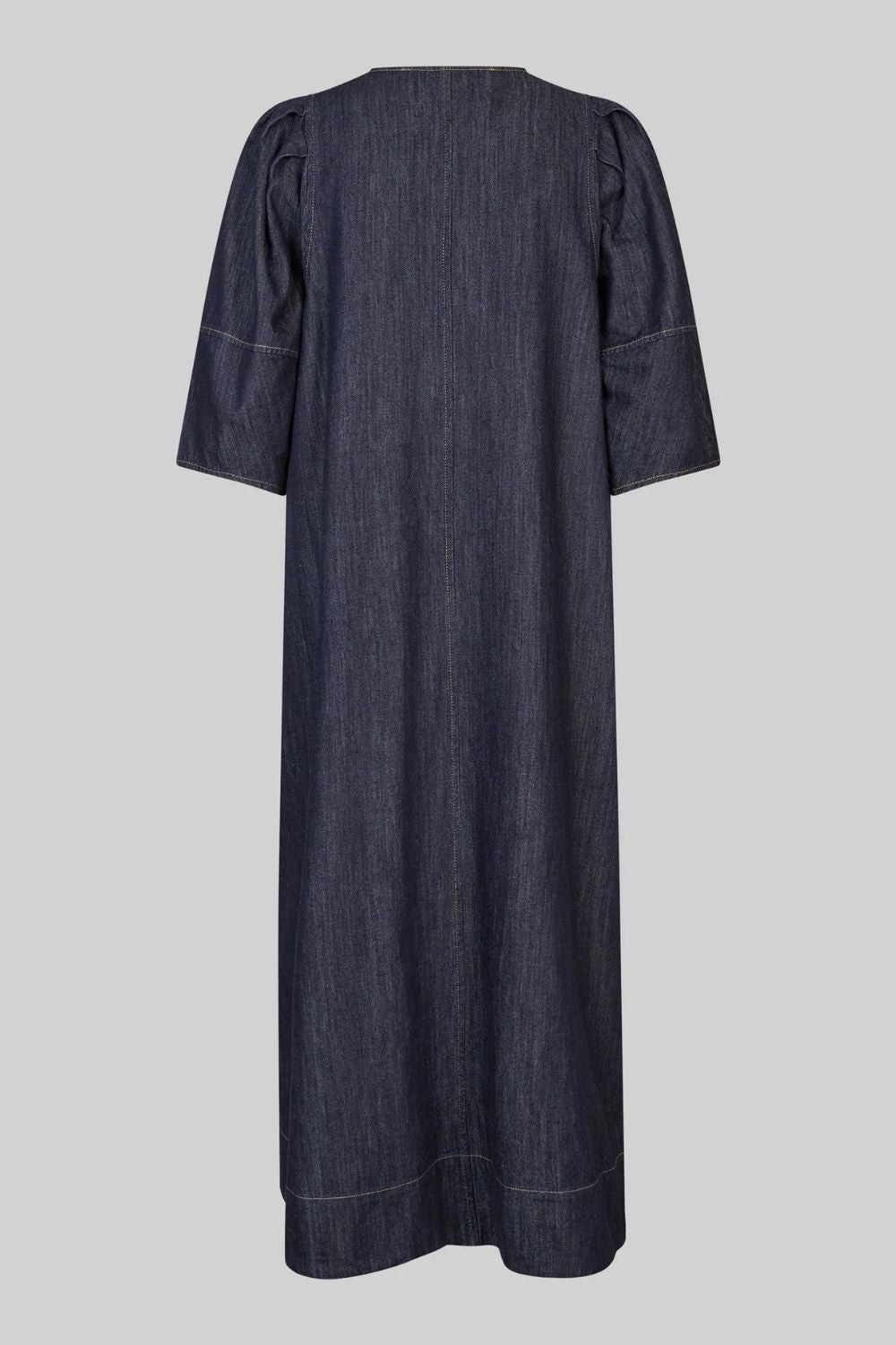 Second Female | Dera V Neck Denim Dress | Dark Blue Denim - Dutch Hideout