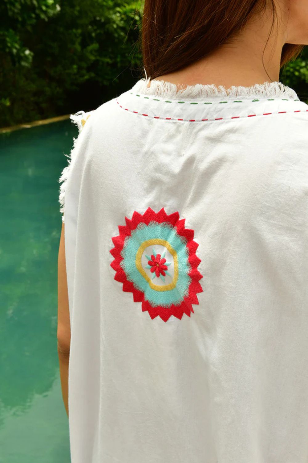 Mandalay Designs | Evelyn Gidget Maxi Dress | White Multi