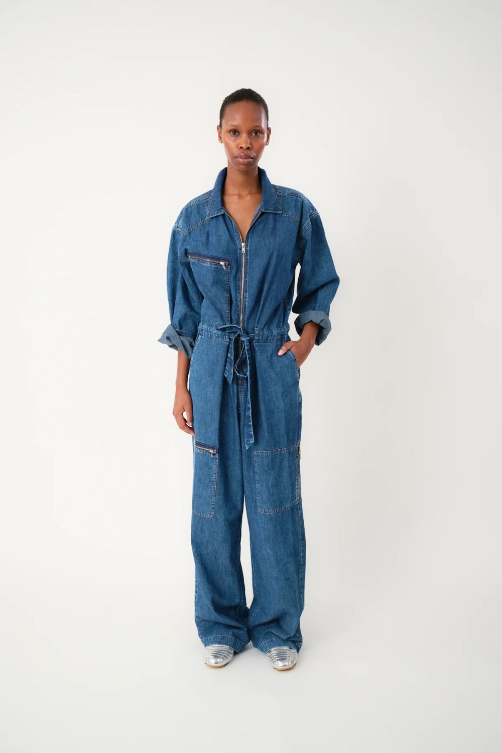 Lollys Laundry | CamdenLL Jumpsuit | Washed Denim - Dutch Hideout