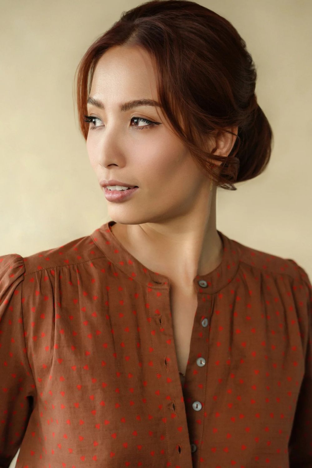 Marie Louise De Monterey | Heart Blouse | Chocolate / Red