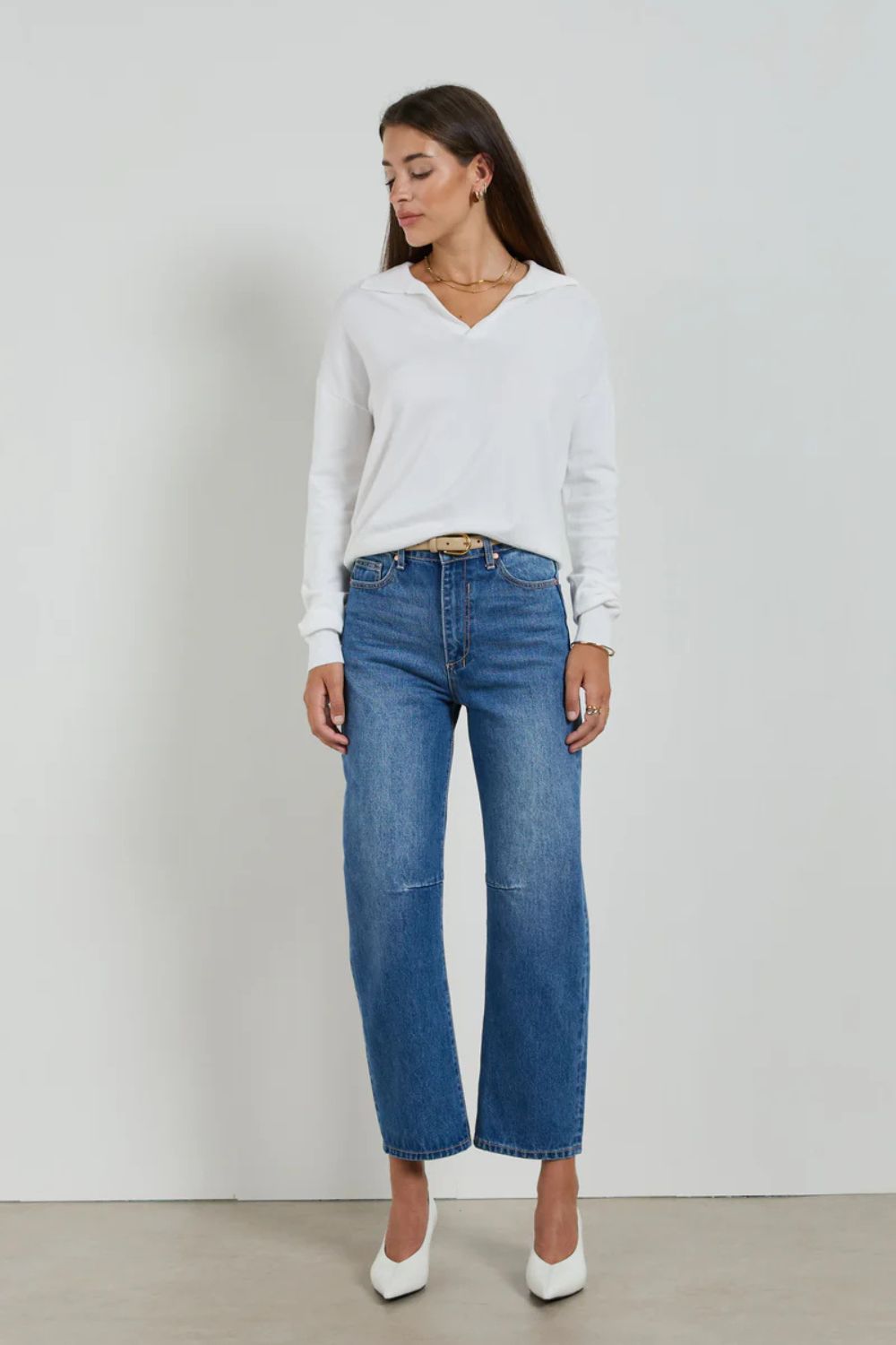 Dricoper | Dina Rodeo Blue Cropped Barrel Jeans