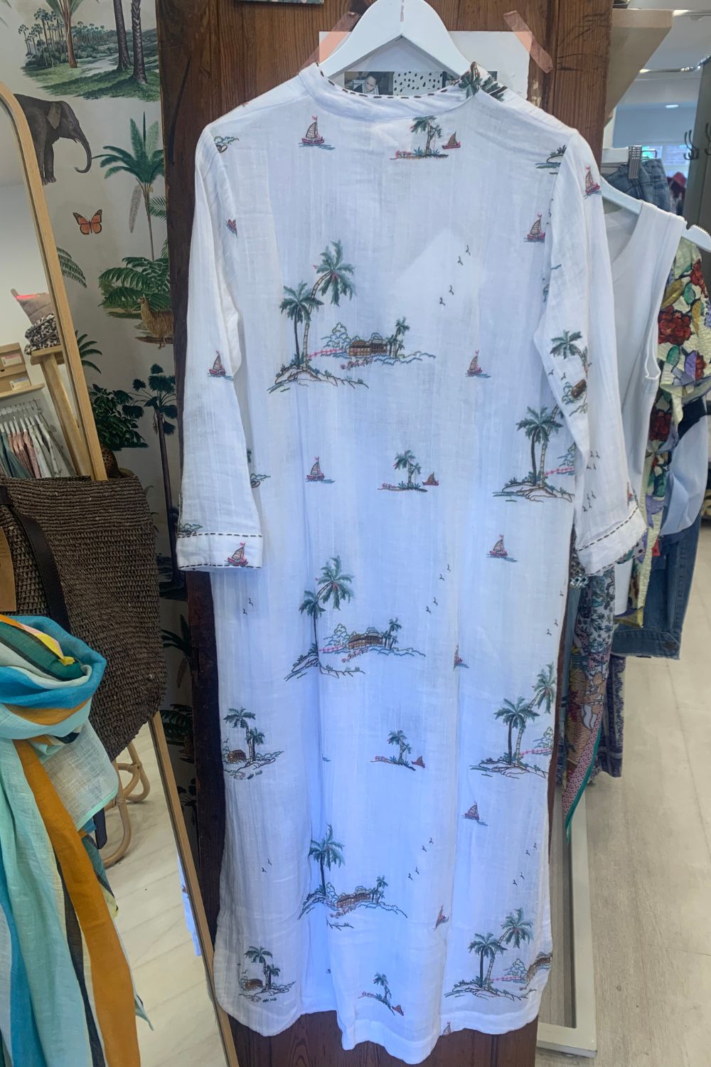 Mandalay Designs | Yas Palms Maxi Dress | White / Multi