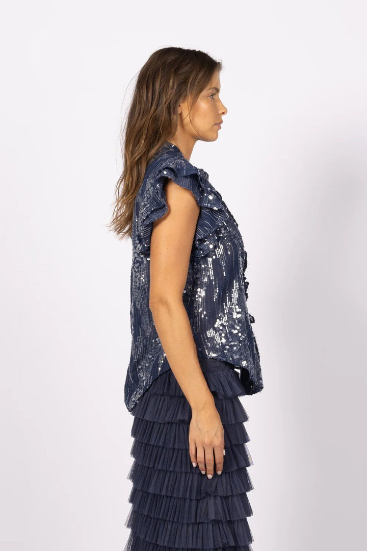 Joey the Label | Sequin Me Blouse | Indigo