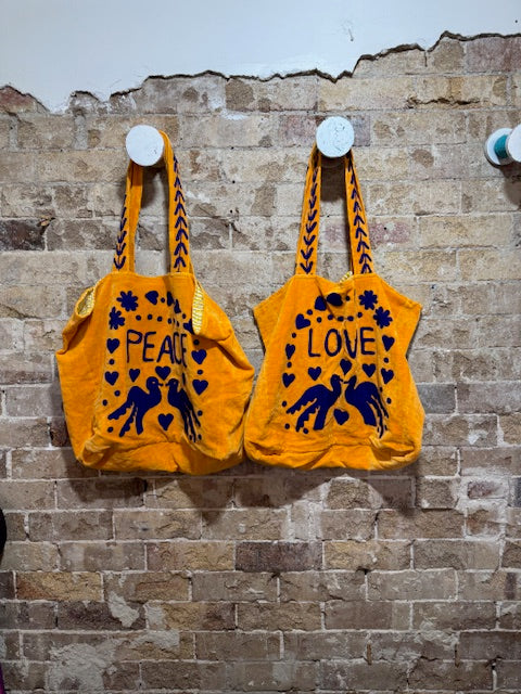 Love and Peace bag I Yellow & Blue - Dutch Hideout