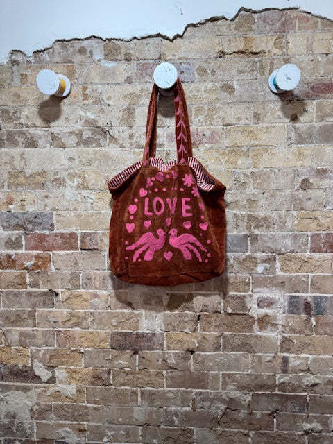 Love and Peace bag I Brown & Pink - Dutch Hideout