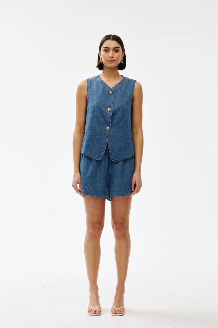 Kinney | Camille Vest | Denim
