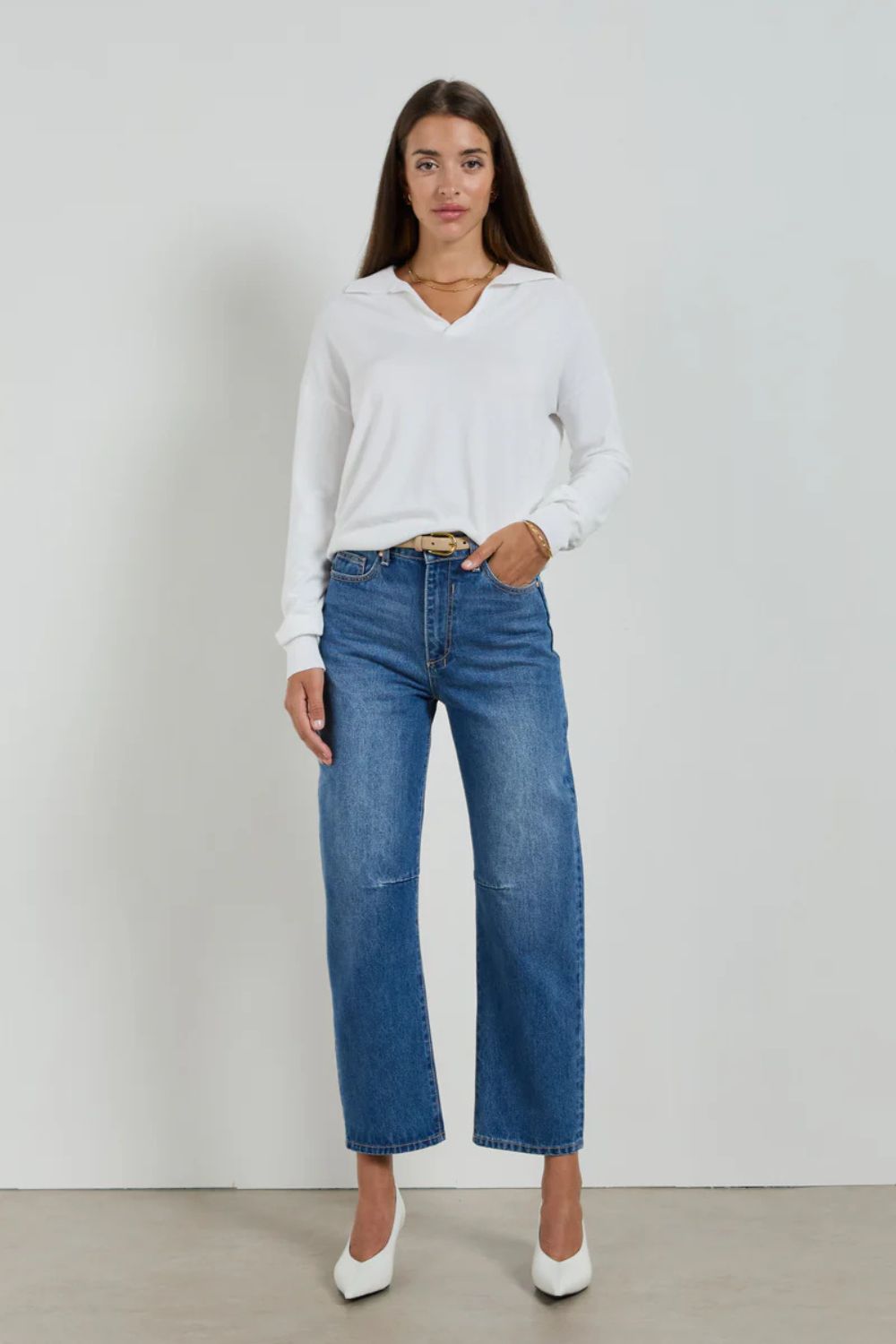 Dricoper | Dina Rodeo Blue Cropped Barrel Jeans