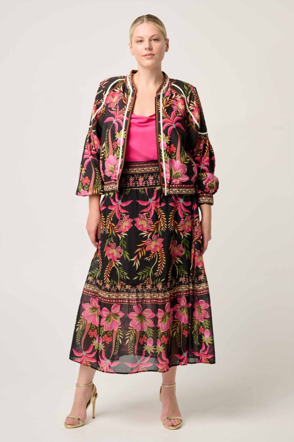 Once Was | Arabella Reversible Viscose Jacket | Anthos Lotos/Black