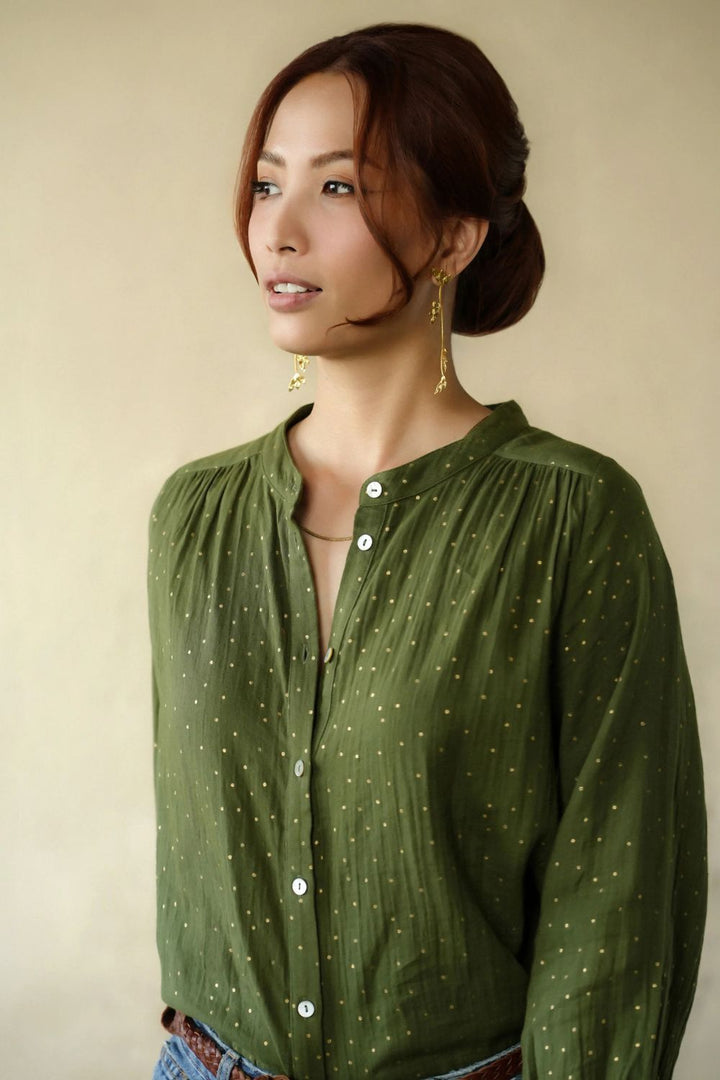 Marie Louise De Monterey | Ines Gold Dots | Khaki - Dutch Hideout