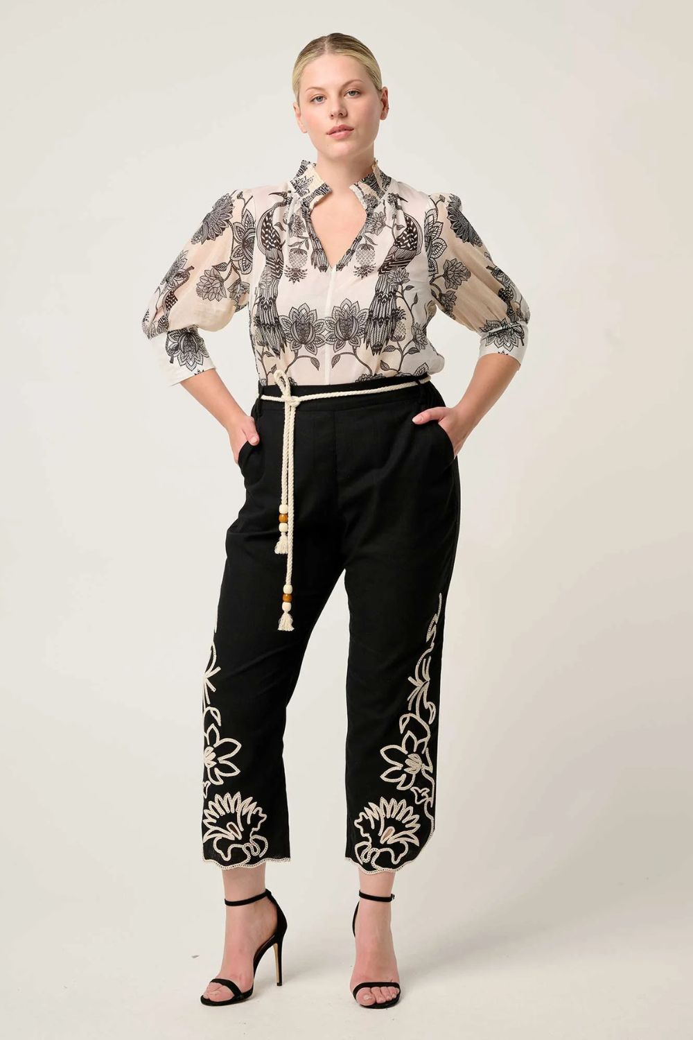 Once Was | Oleander Cotton Silk Shirred Blouse | Imperial Stone