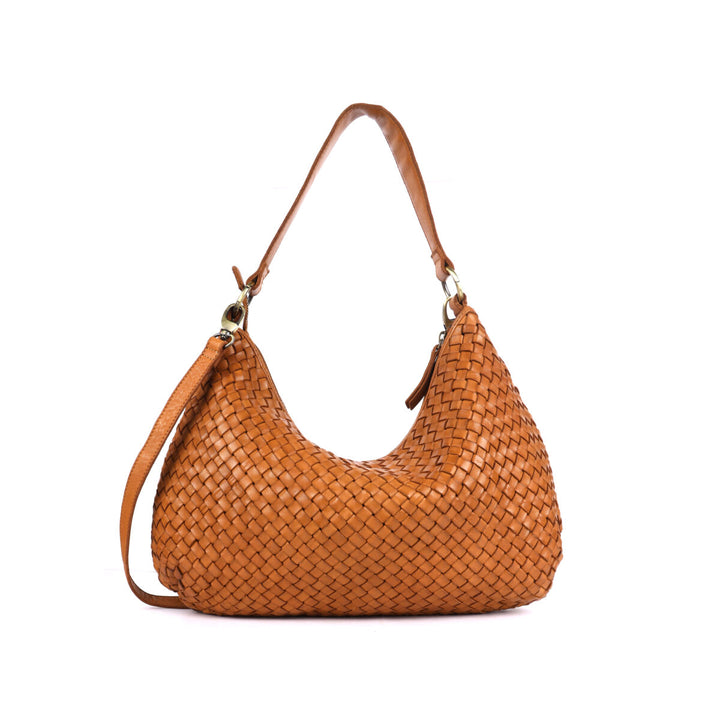 RUGGED HIDE I MATILDA WOVEN SHOULDER BAG