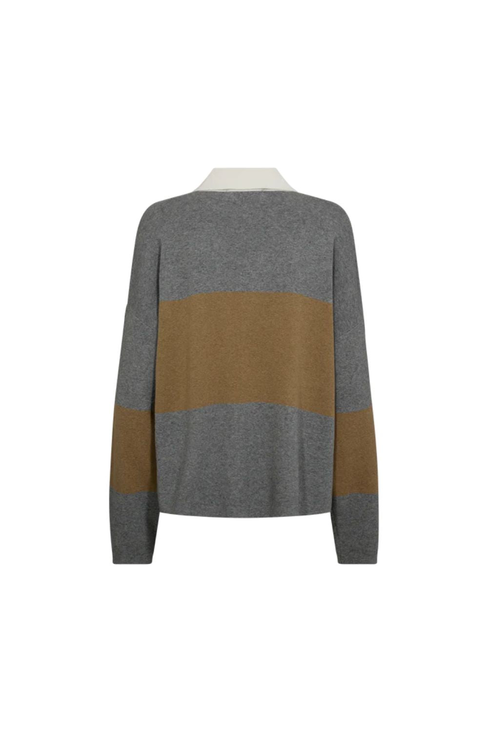 Mos Mosh | MMWylie Tani Bold Stripe Knit | True Camel - Dutch Hideout