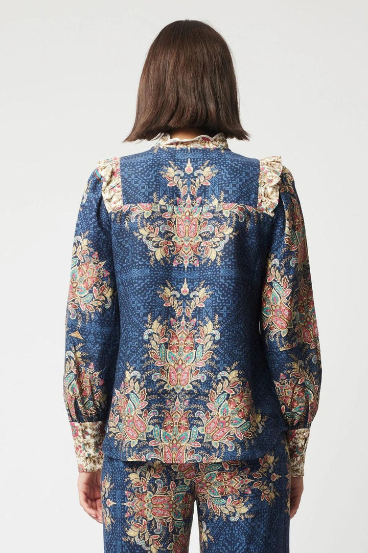 Once Was | Imperial Linen Viscose  Shirt| Oriental Print