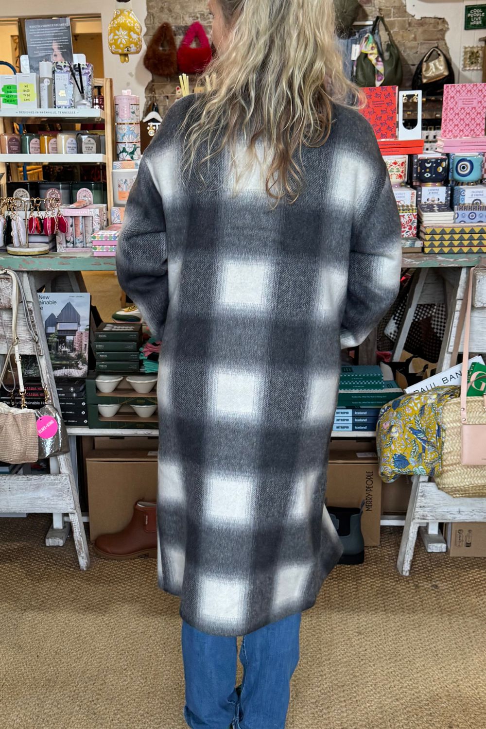 Built in Scarf Coat | Blue