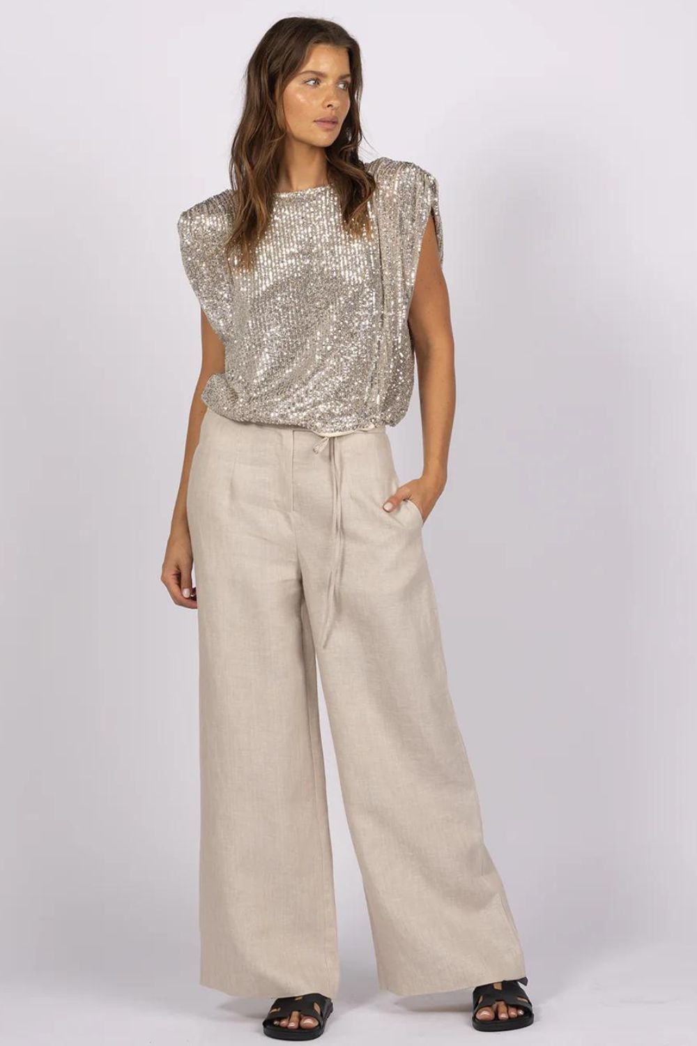 Joey the Label | Venus Sequin Top | Silver