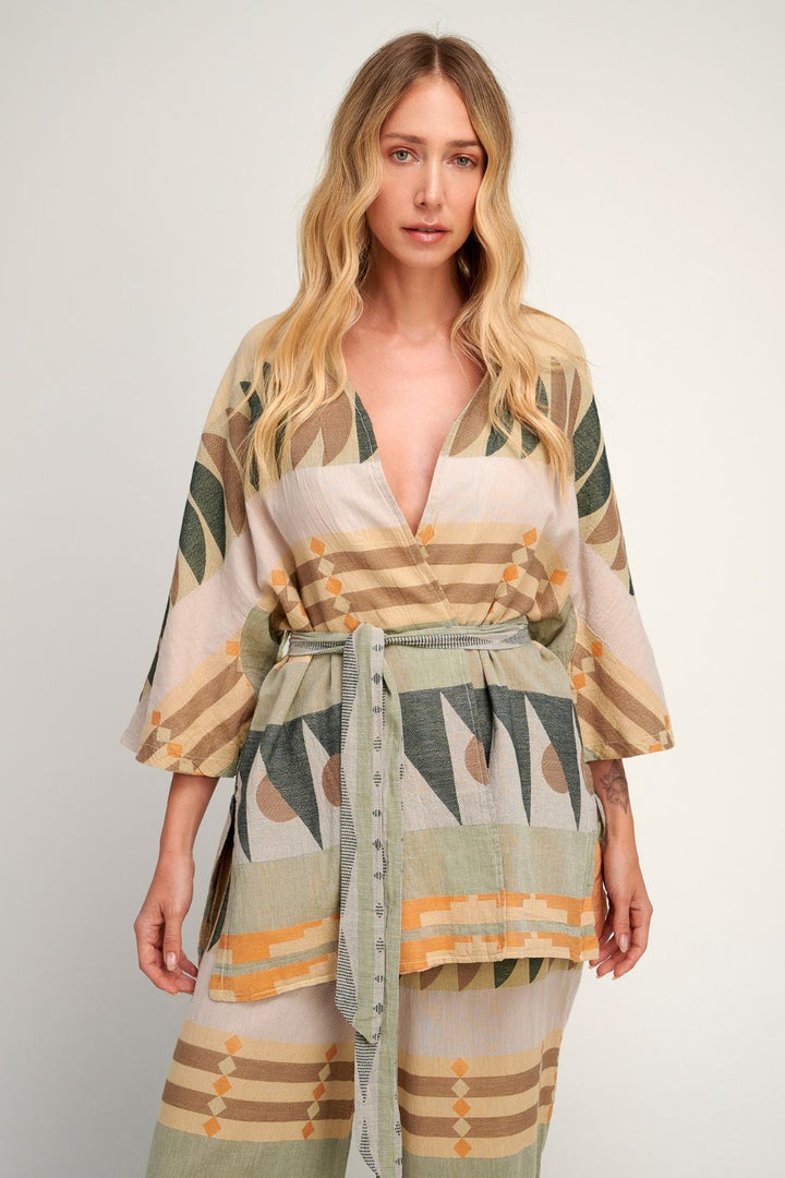 Pearl & Caviar | Zakar Kimono | Khaki