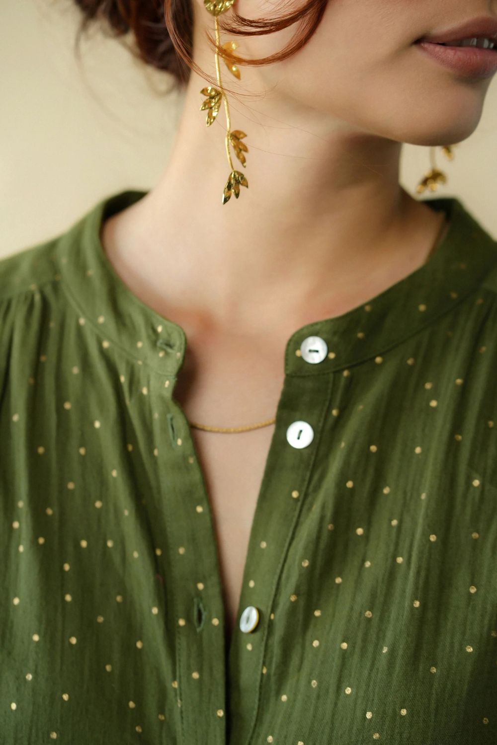 Marie Louise De Monterey | Ines Gold Dots | Khaki - Dutch Hideout