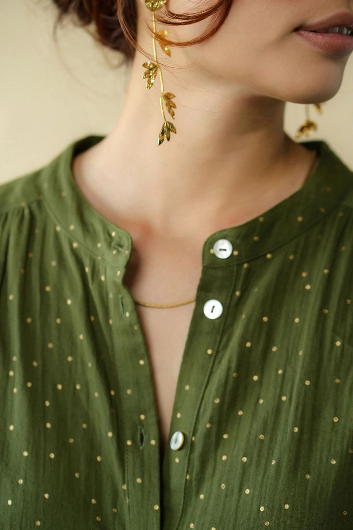 Marie Louise De Monterey | Ines Gold Dots | Khaki - Dutch Hideout