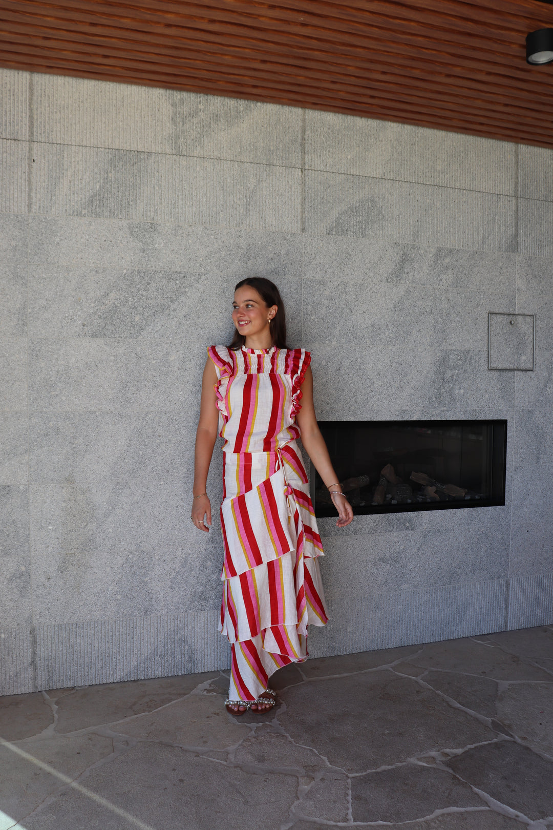 Luoni | Lotte Frill Skirt | Candy Stripe