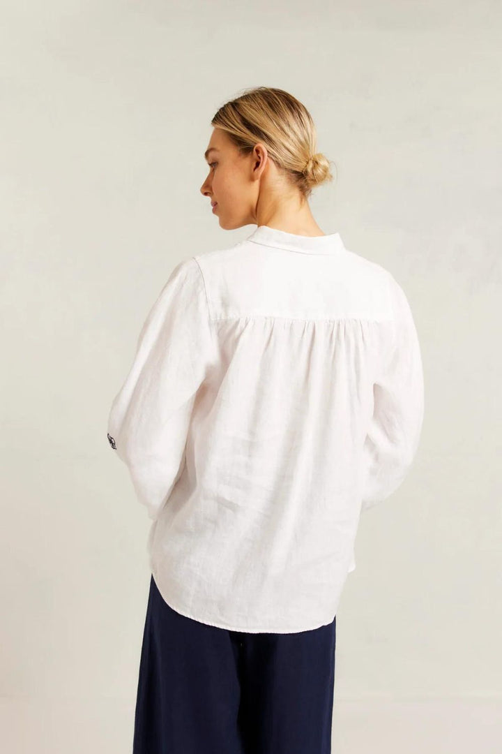 Alessandra | Calla Shirt | White/Navy