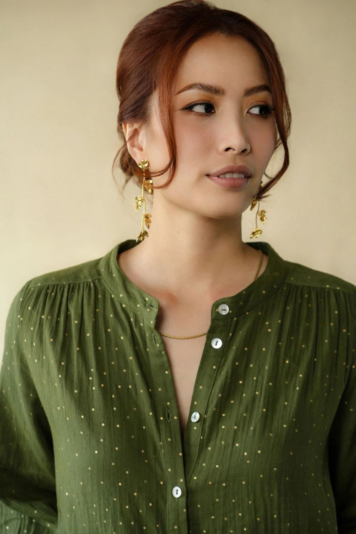 Marie Louise De Monterey | Ines Gold Dots | Khaki - Dutch Hideout