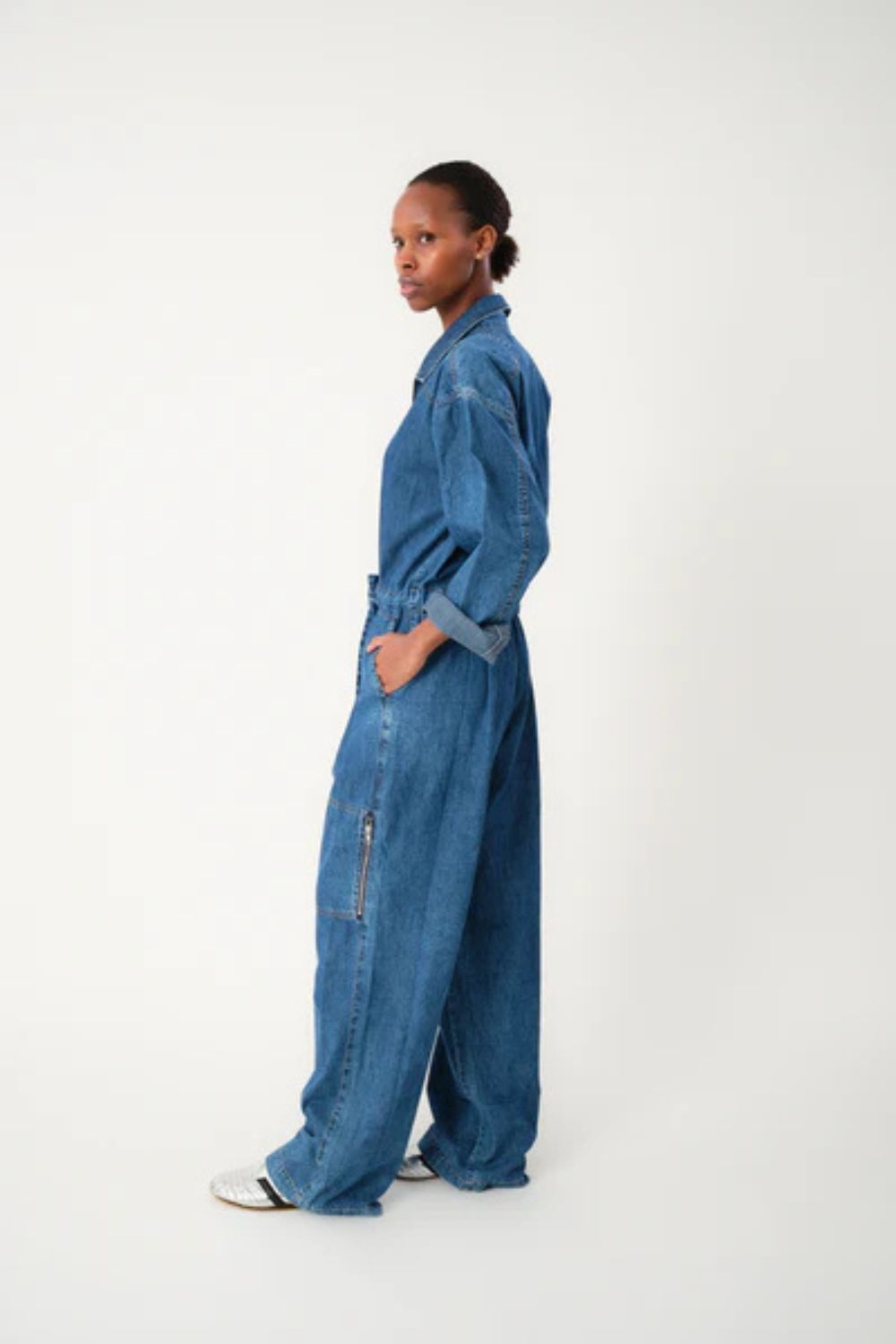 Lollys Laundry | CamdenLL Jumpsuit | Washed Denim - Dutch Hideout