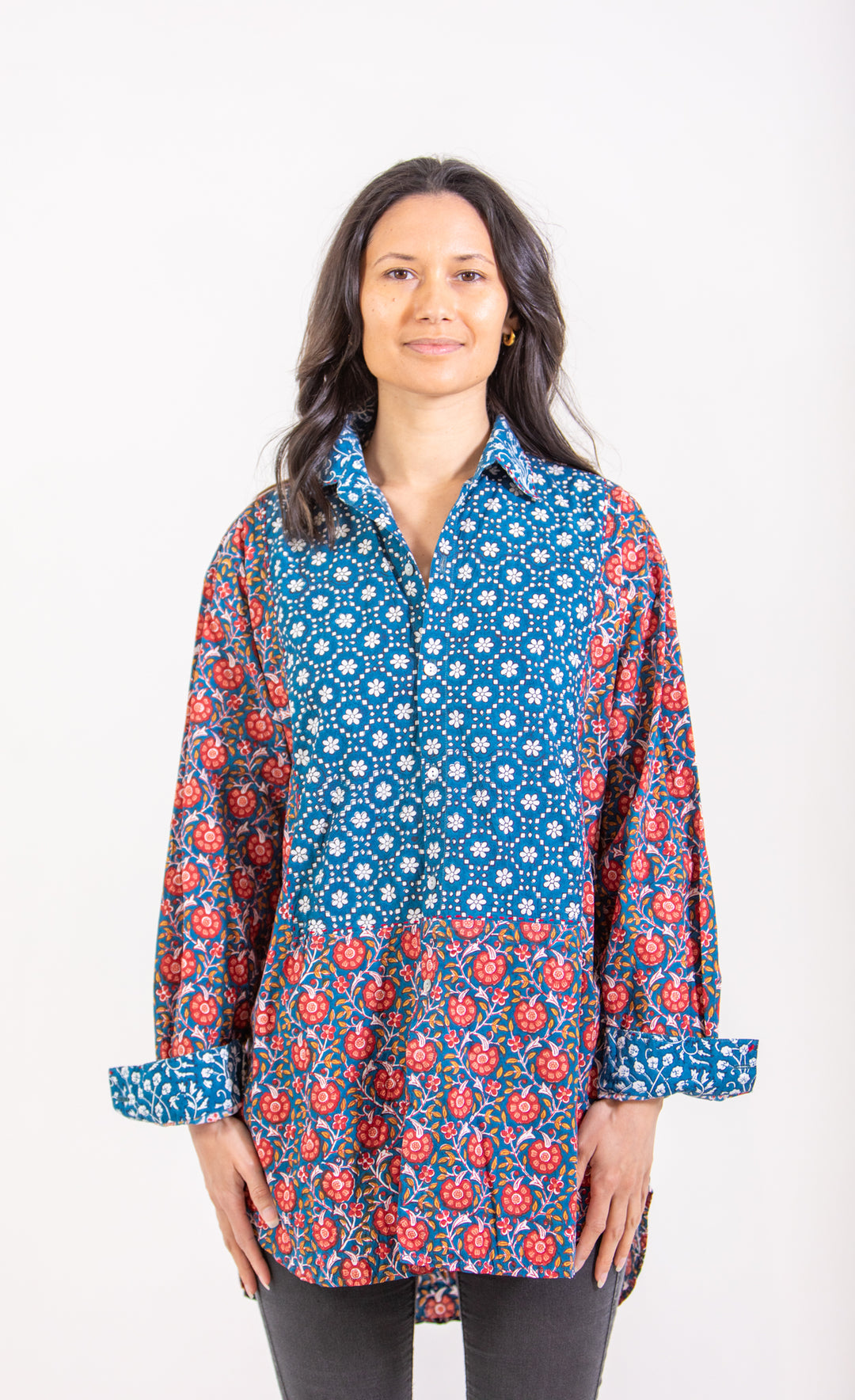 Mandalay Designs | Patched Floral Shirt