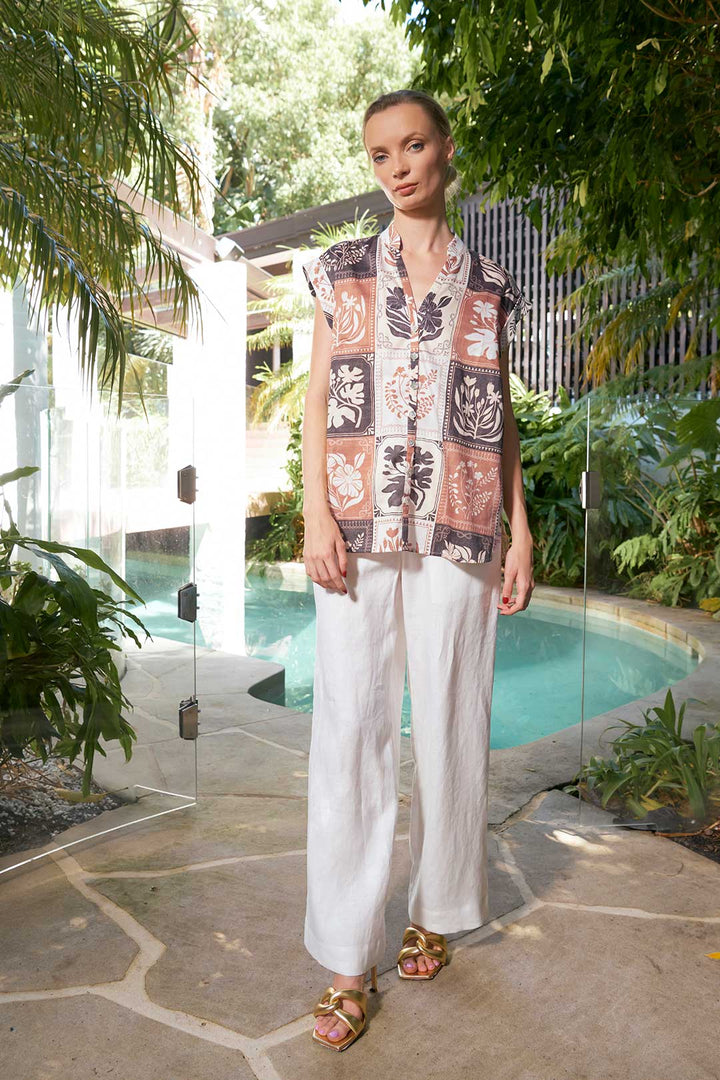 The Dreamer Label | Abby Botanical Top | Cocoa