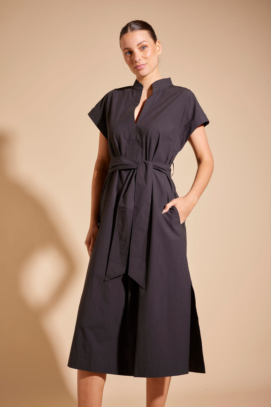 Alessandra | Aviva Pima Cotton Dress in Black
